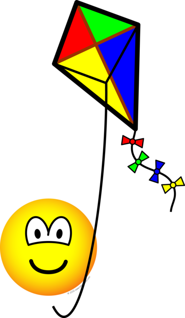 Kite flying emoticon